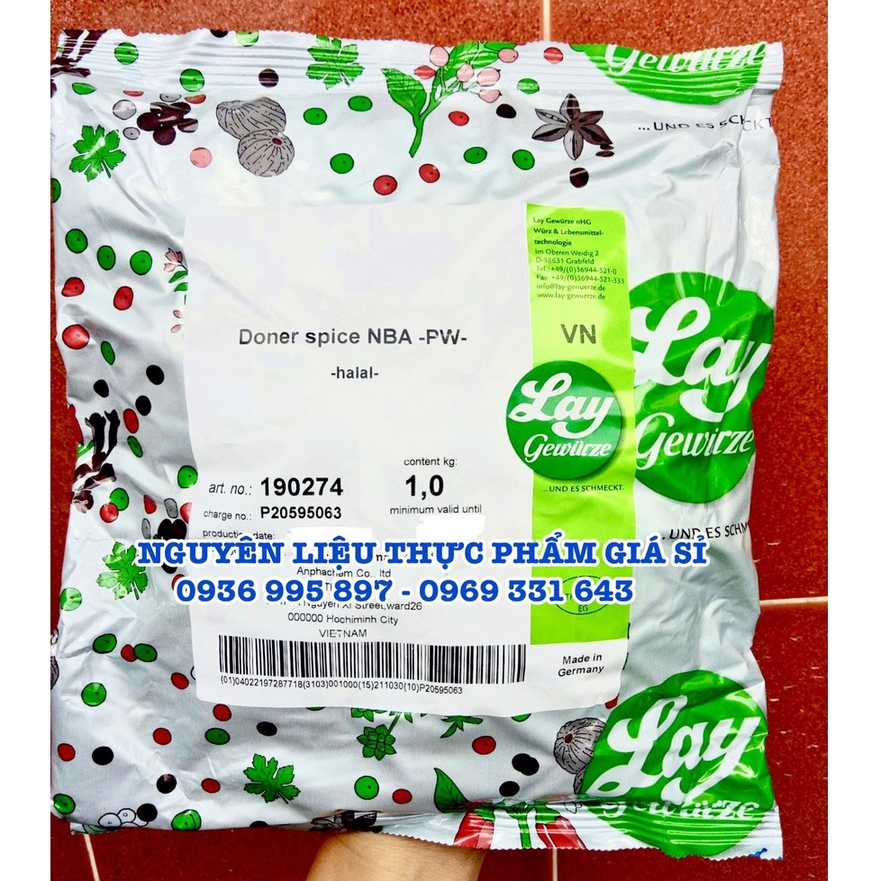 Gia vị Doner Spice NBA hàng Đức chuyên dùng ướp thịt Doner Kebab, bánh mì Thổ Nhĩ Kỳ