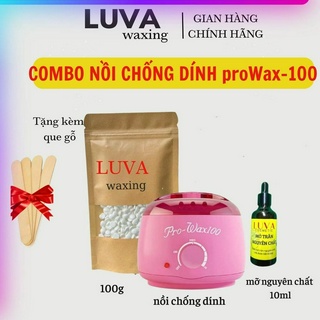 Waxing combo (100gr sáp beans nhập khẩu, mỡ trăn, kèm nồi nấu pro wax-100 )