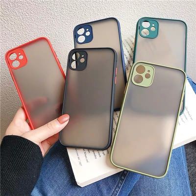 Ốp Lưng I.p.h.o.n.e Bảo Vệ Camera Viền Màu Lưng Nhám 6/6plus/6s/6splus/7/7plus/8/8plus/x/xr/xs/xsmax/11/12/pro/promax