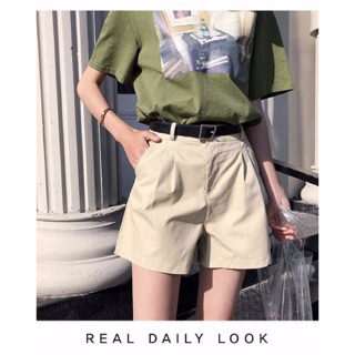 Quần Short Kaki Nữ Kèm Belt Phom Ngắn Vừa
