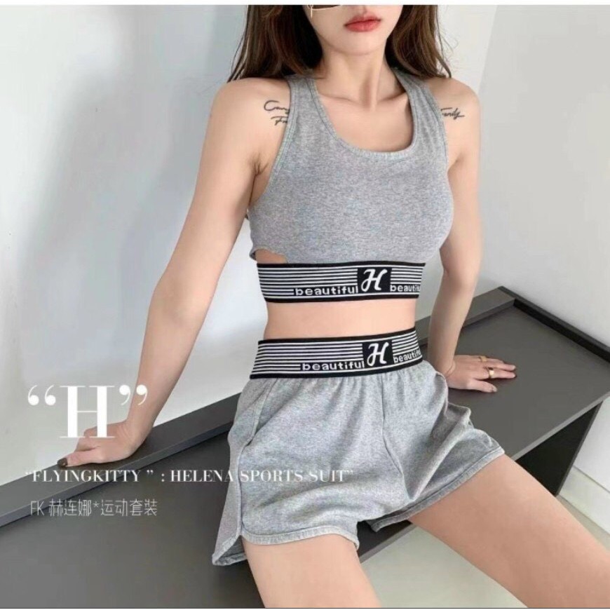 FREESHIP BỘ ĐỒ TẬP GYM, YOGA CHỮ H SIÊU XINH