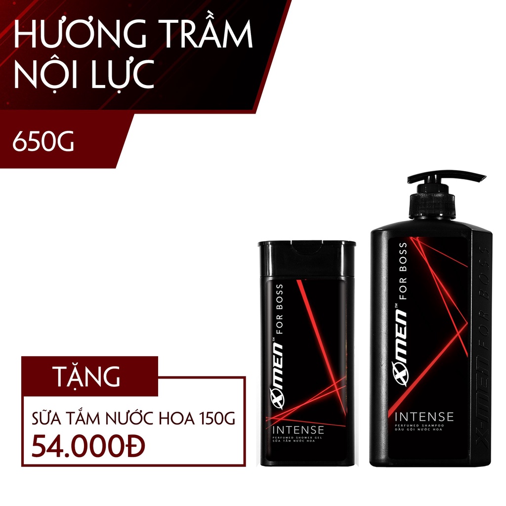 Dầu gội đầu xmen for boss hương nước hoa chai 650g tặng thêm 150g
