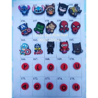Combo 10 cái jibbitz/ stickers gắn dép khách lựa mẫu