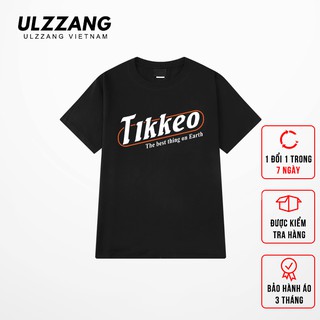 Áo thun tay lỡ ULZZANG cotton dáng unisex form rộng in hình tikeo