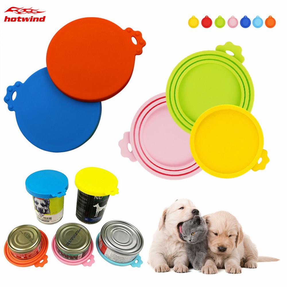 Hw Nắp Silicon Đậy Hộp Đựng Thức Ăn Cho Thú Cưng 8.5cm 7.5cm 6.5cm