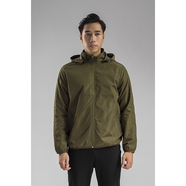 Áo khoác gió hai lớp nam KWIN KJK001W8 bo gấu nhỏ, mũ tháo rời, màu sắc cơ bản dễ phối đồ, túi có khoá kéo