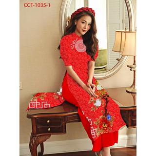 [HÀNG MỚI VỀ] Vải áo dài in 3D HOT họa tiết Tết xinh, chất lụa mềm (Hình thật)