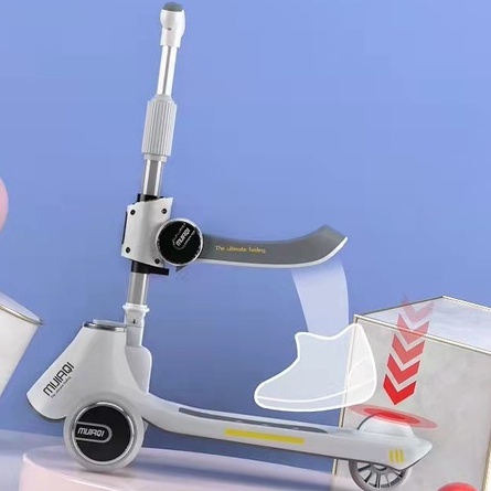 Xe  trượt scooter   MIJAQI 2 in 1 ,xe chòi chân cho bé có đèn phát sáng có nhạc kết nối Bluetooth tải trọng 100kg.