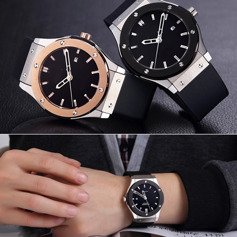 Dây Đeo Đồng Hồ Bằng Silicone Cao Su Kẻ Sọc Dọc 19x25mm Cho Hublot Fusion Series