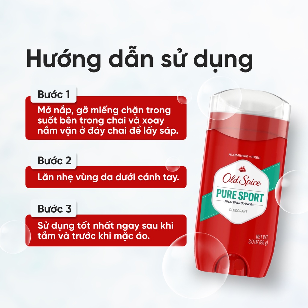 Lăn khử mùi nam 30Shine phân phối chính hãng Old Spice Pure Sport 85g mùi hương nam tính chính hãng