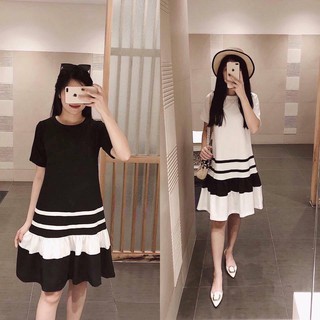 Váy bầu đuôi cá phối đen
