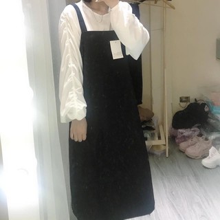 Set yếm kaki mix áo rúm tay