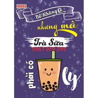 Tranh 3D trang trí quán cà phê trà sữa trà chanh
