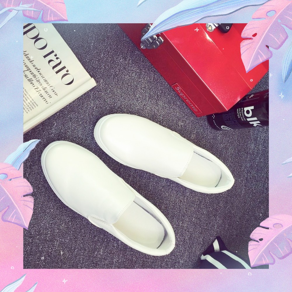 »★« Giày LƯỜI SLIP-ON DA Nam Z16 ( TRẮNG ) Hot FASHION FULL BOX