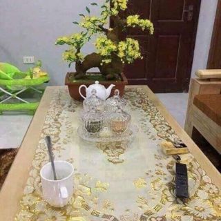 KHĂN TRẢI BÀN REN DƯỚI KÍNH ĐỦ KT