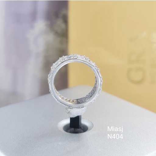 Nhẫn xoàng full đá bạc Ý S925 MiASJ N404 nữ nạm đá cao cấp, sang trọng