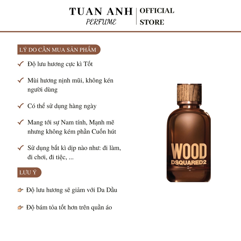Nước hoa nam chính hãng thơm lâu DS Wood for Him mùi gỗ cao cấp TUANANHPERFUME