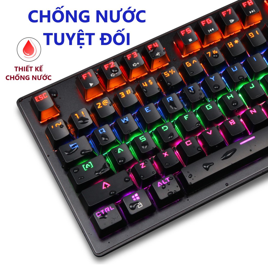 Bàn Phím Gamming Bàn Phím Cơ GNET - K87 Gaming Mini LED 7 Màu Blue Switch Siêu Bền