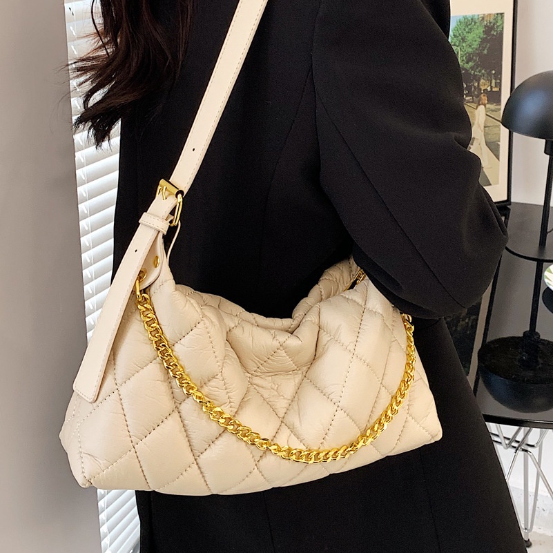 Túi Xách JASMIN NOIR Đeo Vai Phối Dây Xích Hoạ Tiết Kẻ Sọc Dành Cho Nữ