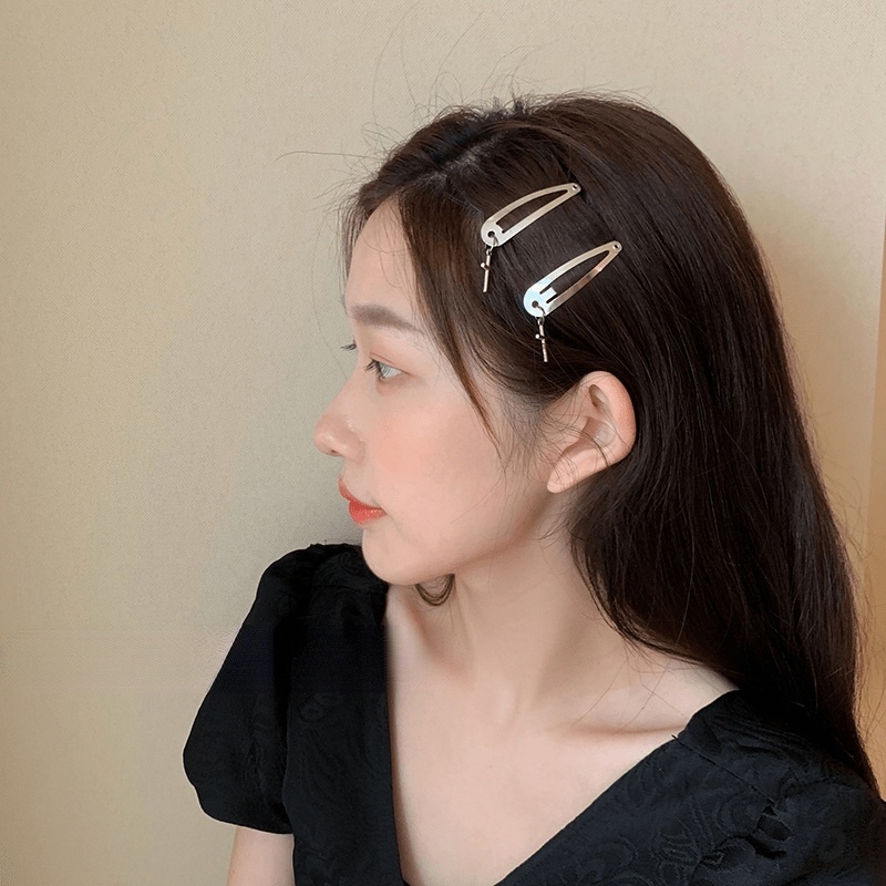 Kẹp tóc mạ bạc hình chữ thập đơn giản cá tính cho nữ