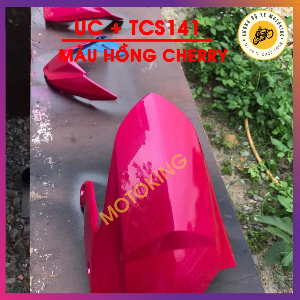 Combo sơn samurai màu hồng cherry UC + TCS141 - dạng sơn xịt màu 2 lớp chuyên dụng dành cho sơn xe máy, ô tô