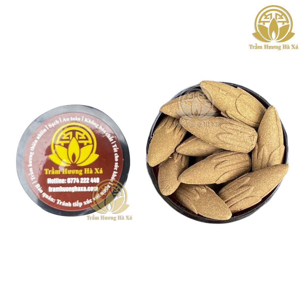 Bộ 10 hộp nhang nụ Trầm Hương Hà Xá xông nhà 100g x 10 đồ thờ cúng phong thủy