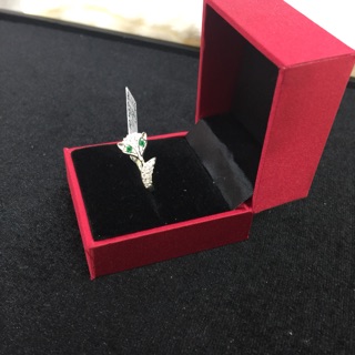 Nhẫn hồ ly mặt đá mắt màu