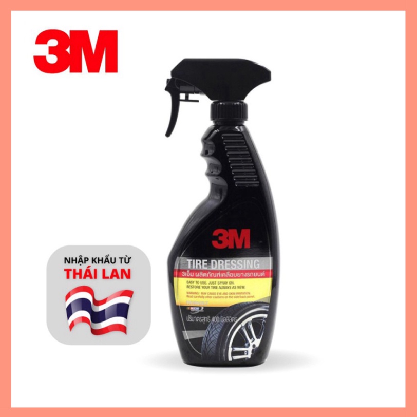 Chai Xịt Vệ Sinh Bảo Dưỡng Và Phủ Bóng Lốp Ô Tô Xe Máy 3M 39042LT Tire Dressing 400ml (Nhập Khẩu Thái Lan)