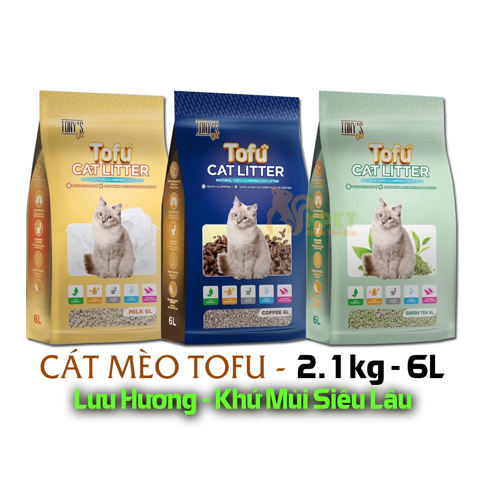 Cát mèo đậu nành Tony 6L - siêu khử mùi thế hệ mới