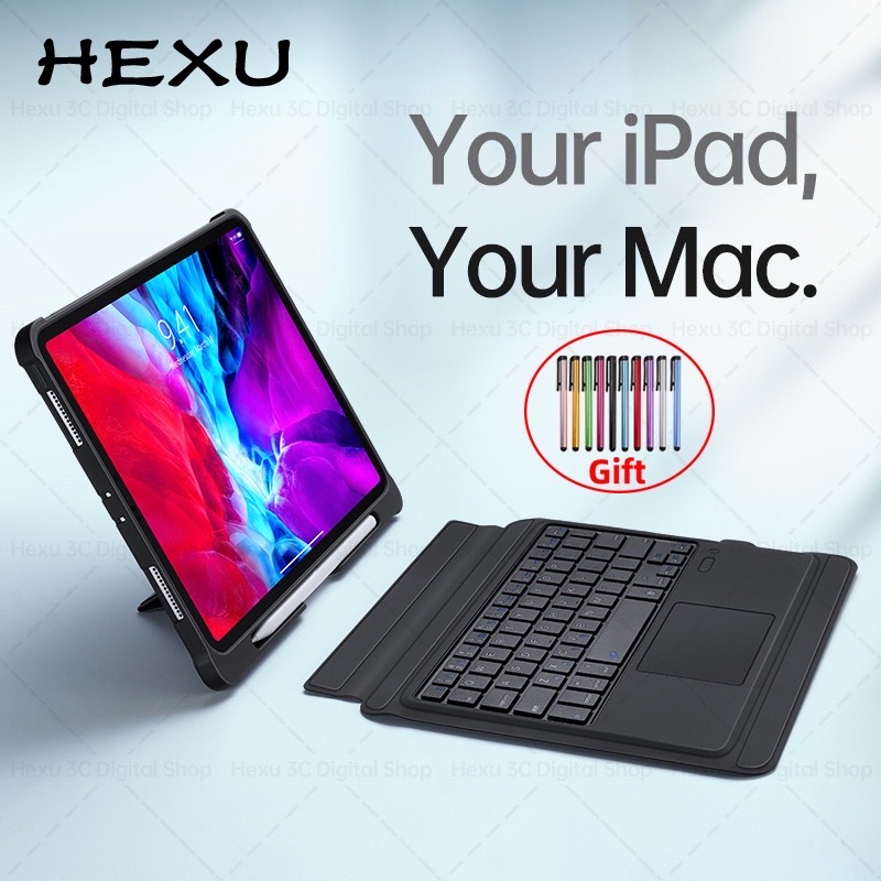 Ốp Máy Tính Bảng Kiêm Bàn Phím Bluetooth Cho Ipad Pro 11 12.9 M1 2021 10.5 10.2 8th Gen Air 3 2 9.7 Air 4 4th Gen