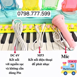 Đàn piano có ghế và micro cho bé
