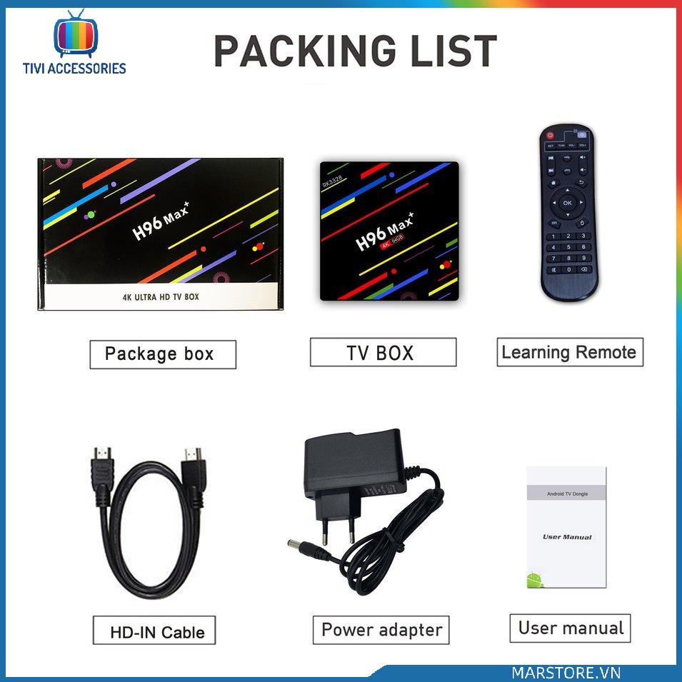 Đầu Tv Box H96Max + (4 + 64g) Cho Android 8.1
