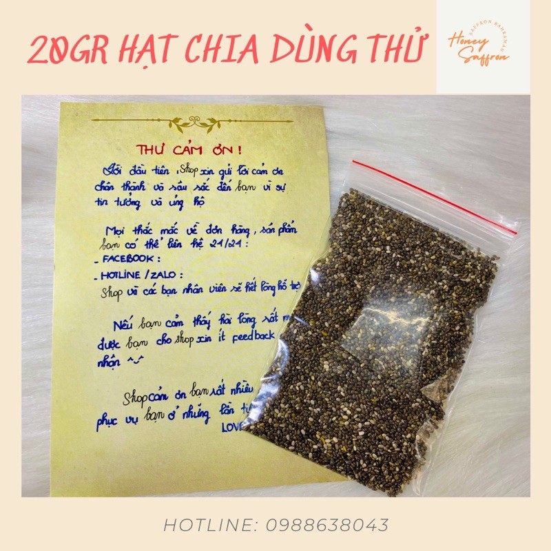 Hạt chia [1K ĐỒNG] - Mẫu dùng thử 20gr - Hạt chia Úc Absolute Organic Hữu cơ
