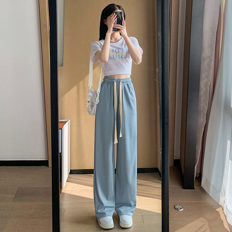 COZOKC Quần Thể Thao Lưng Cao Ống Rộng Thời Trang Năng Động