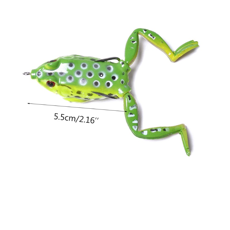 QQ Set 5 Mồi Câu Cá Giả Hình Ếch Mềm 5.5cm 15g