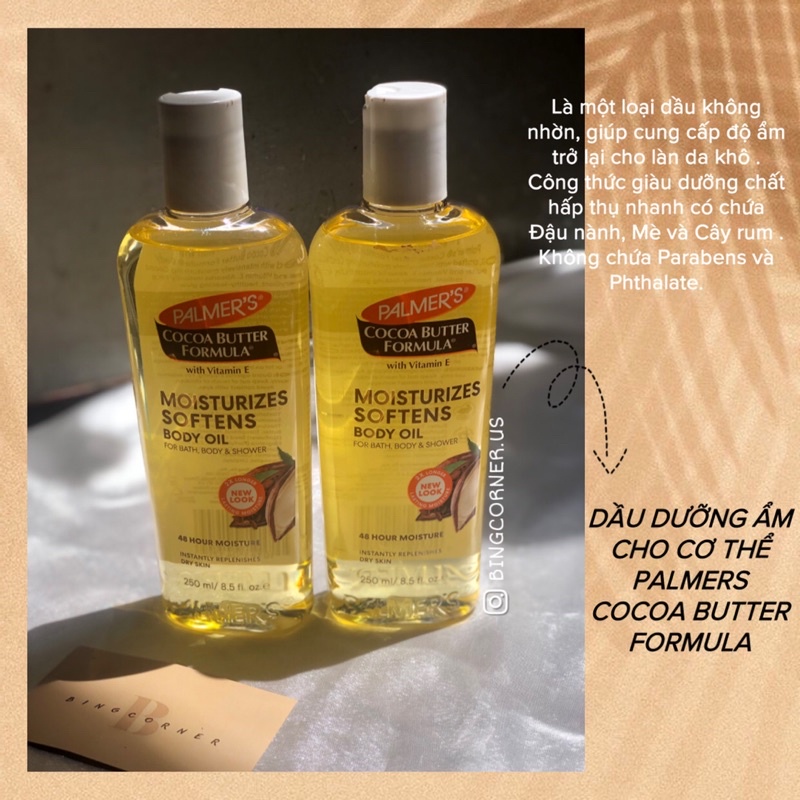 Dầu dưỡng toàn thân Palmer's Cocoa Butter Formula Moisturizing Vitamin E 250ml | BigBuy360 - bigbuy360.vn