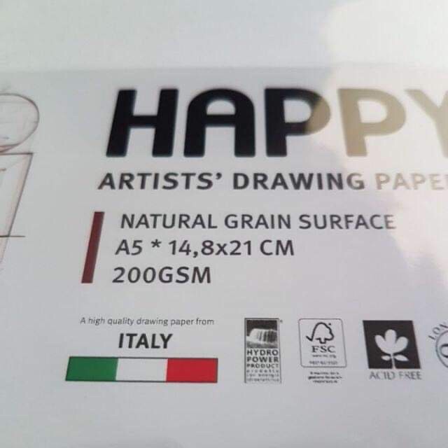 Tập Giấy Lẻ Vẽ Chì, màu bột gouache HAPPY 160/200GSM | A6 300GSM