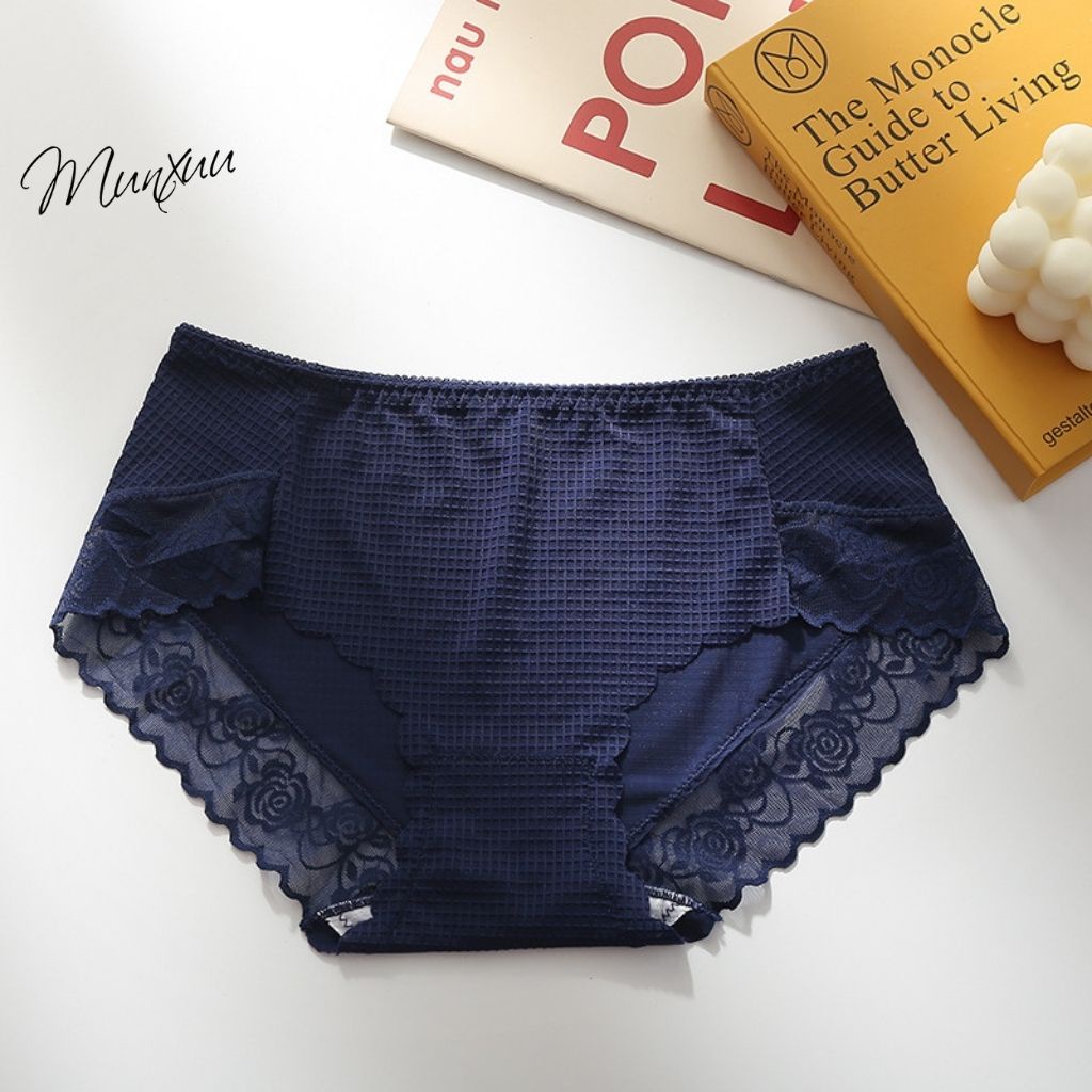 Quần lót nữ MUNXUU vải su lạnh phối ren gấm cao cấp xuyên thấu siêu sexy quyến rũ - QC126