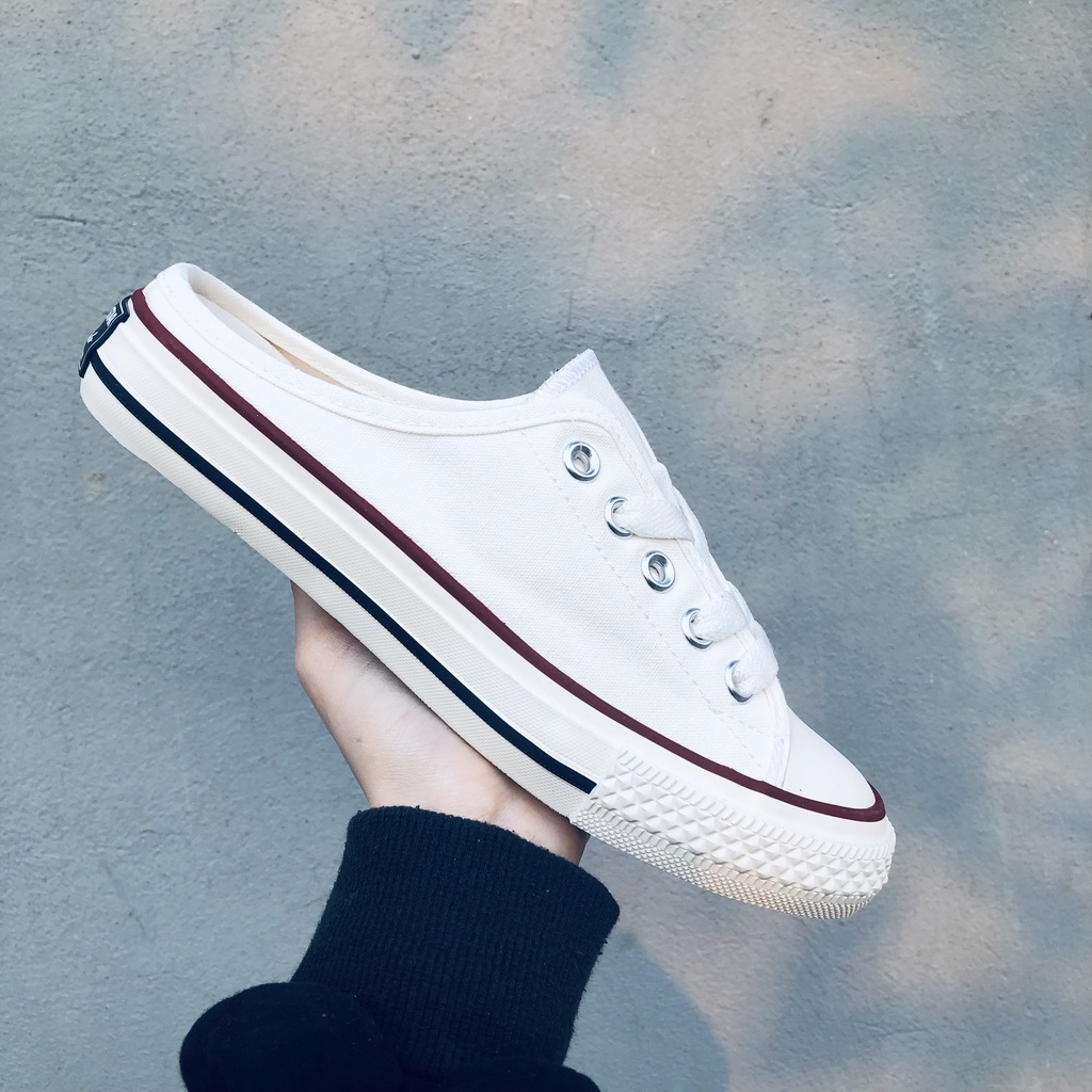 Giày sục đạp gót cv trơn giày lười ulzzang vải canvas chất lượng cao Hot Hit