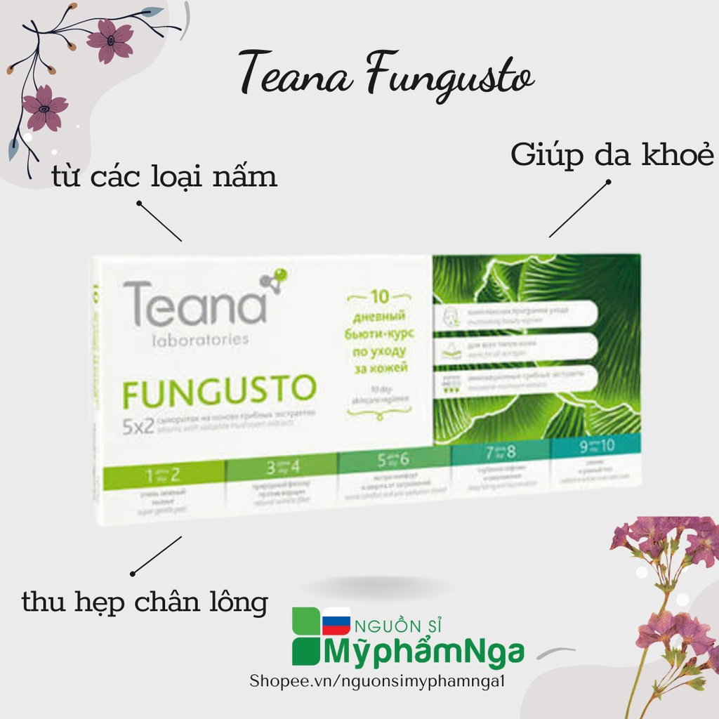 Liệu trình thay da 10 ngày serum Teana Fungusto