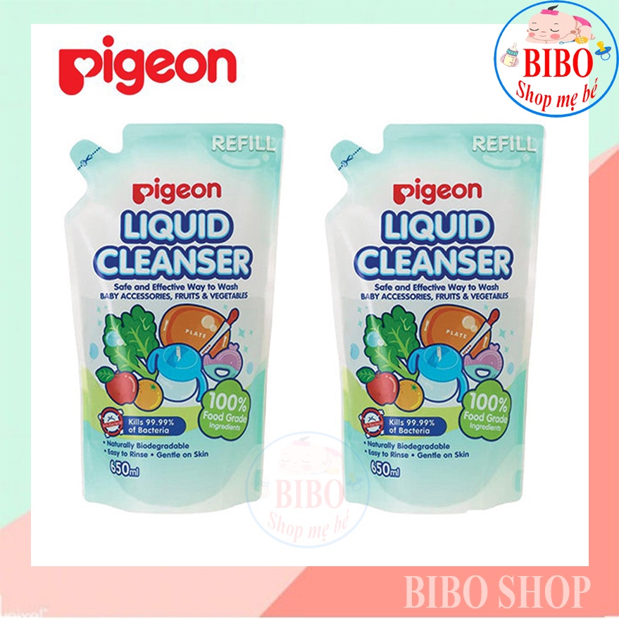 Bịch Nước Rửa Bình Sữa Pigeon, Rửa Rau Củ Và Phụ Kiện, An Toàn Cho Bé_Pigeon_ Dòng Hàng Cao Cấp