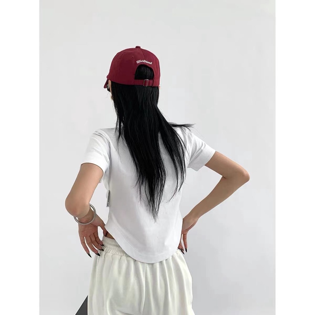 ♤✕┋Áo Thun 100% Cotton Nguyên Chất Thiết Kế Cong Thời Trang Mùa Hè 2022 Dành Cho Nữ