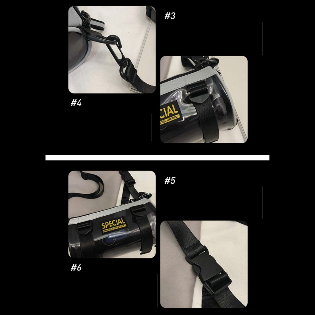 Túi Đeo Chéo Unisex Nam Nữ Thời Trang Hình Trống Trong Suốt Phong Cách Nhật Bản Special TD63 Đeo Vai Bụng Lưng Hông | BigBuy360 - bigbuy360.vn