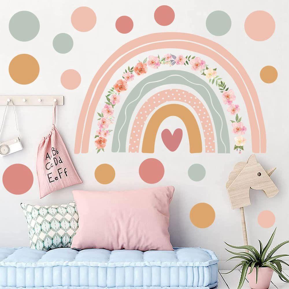 Miếng Dán Tường Trang Trí Họa Tiết Chấm Bi Màu Ngà Phong Cách Boho Bền Bỉ Dành Cho Phòng Ngủ / Nhà Trẻ