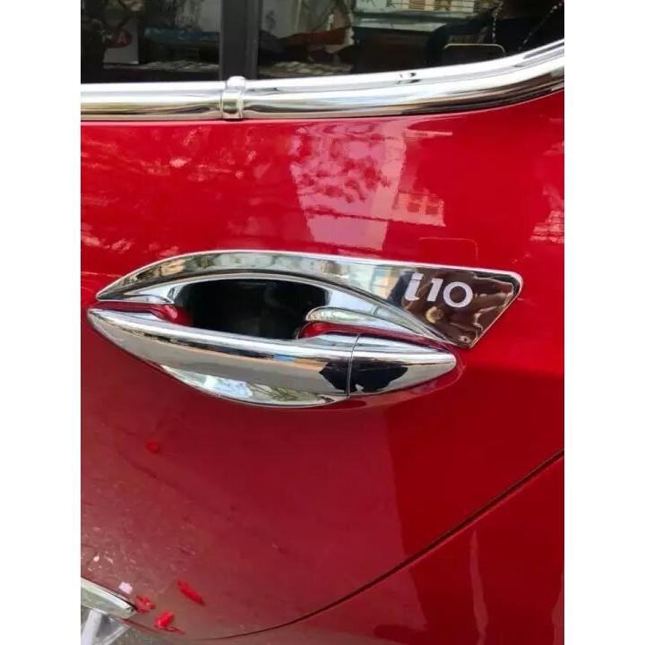 🔥 Freeship 🔥Bộ Ốp tay nắm hõm cửa mạ crom xe i10 cao cấp/ Phụ kiện làm đẹp, đồ chơi xe Huynđai i10