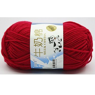 Combo 10 Cuộn Len Milk bò Màu Đỏ Đô số 27