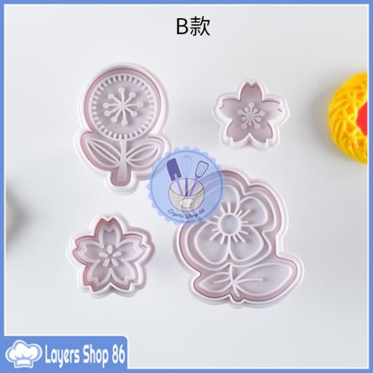 Bộ 4 Khuôn cookie cutter tạo hình bánh quy Tết hàng đẹp