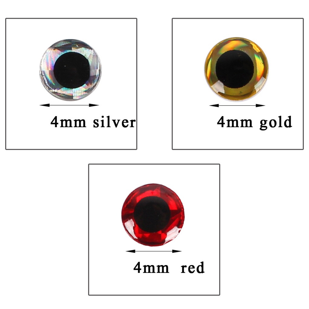 100pcs 4mm/6mm 3D Fishing Lure Eyes DIY Making Fly Tying Lure Baits Artificial Simulation Fish Eyes