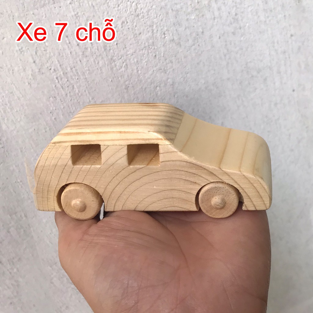 Xe đồ chơi gỗ an toàn cho bé - Xe oto 7 chỗ