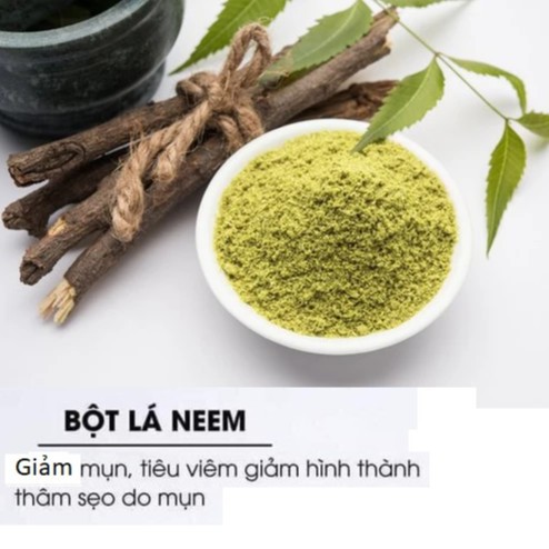 <TẶNG CỌ> Bột đắp mặt nạ Lá Neem Ấn Độ nguyên chất sạch mịn Handmade MACHI (100% Organic) - Làm sạch da mụn